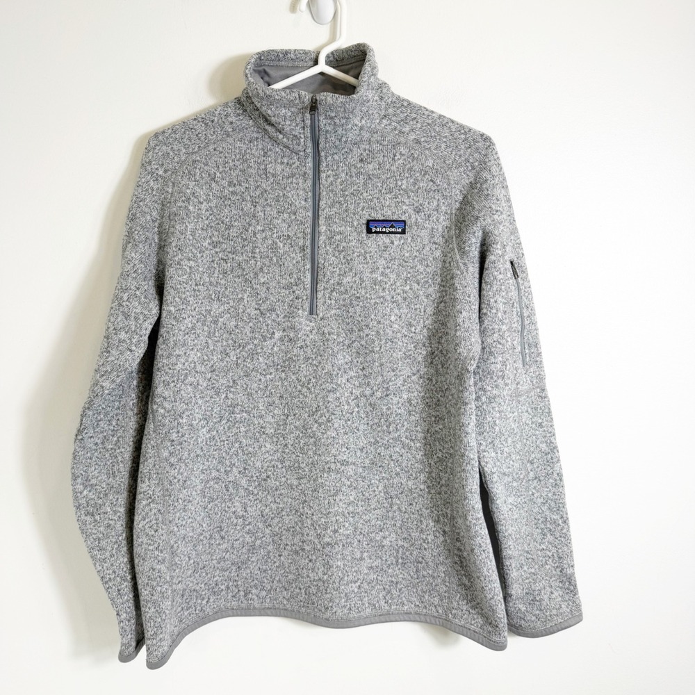 Patagonia Better Sweater Pullover Women Large Grey 1/4 Zip Fleece Jacket
